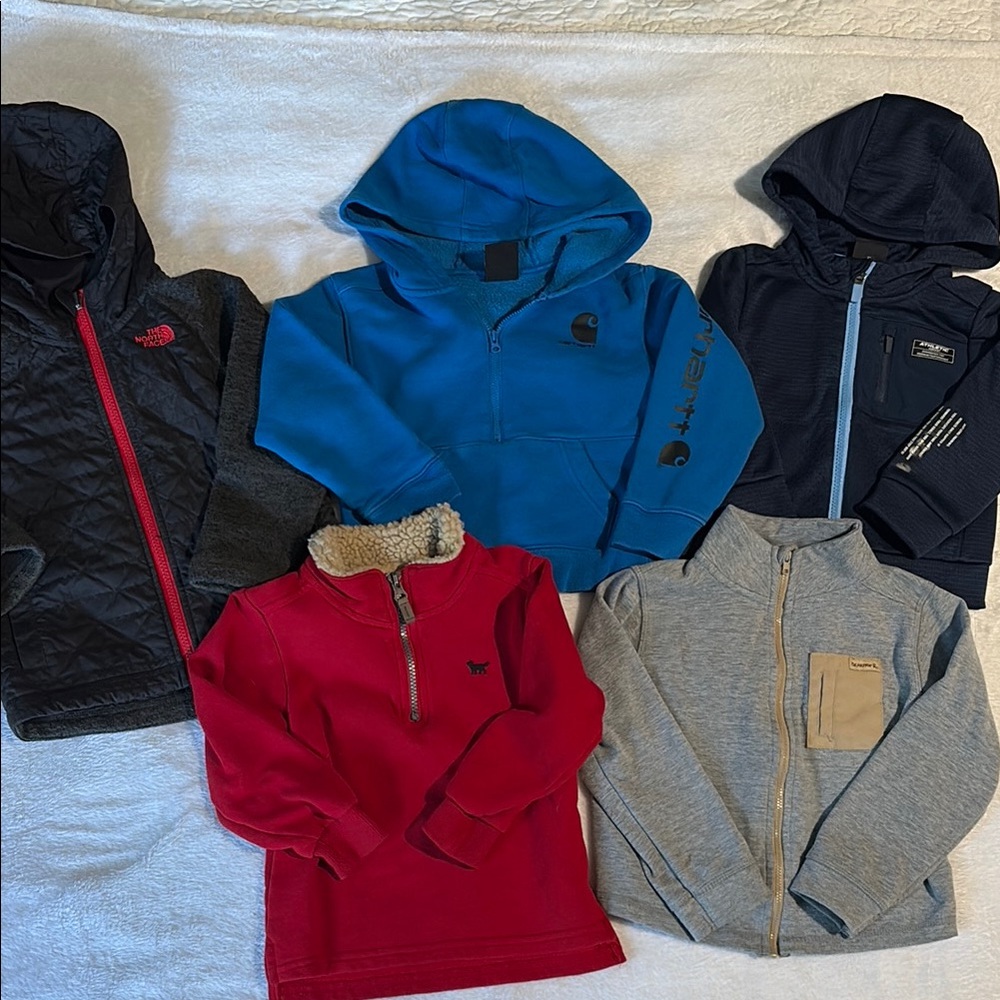Kids' Hoodie and Jacket Set - Blue, Red, Gray